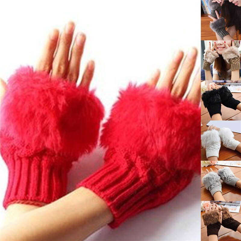 Winter Gloves Female Fingerless Gloves Without Fingers Women Cotton Warm Winter Gloves Hand Wrist Warmer