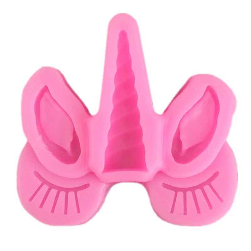 Diy unicorn öra öga silikonform tårtdekoration mjuk godisform fest tårta baby shower dekorationsverktyg