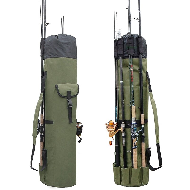 Fishing Bags Portable Multifunction Nylon Fishing Rod Storage Case Canvas Reel Organizer Travel Carry Pole Tools Bag