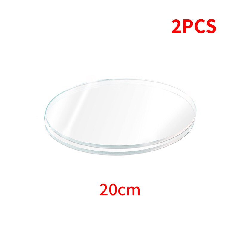 2PCS Round Acrylic Cake Display Board Multi Sizes Transparent Cast Acrylic Circle Discs DIY Craft Cake Display Board Supplies: 2PCS-20cm