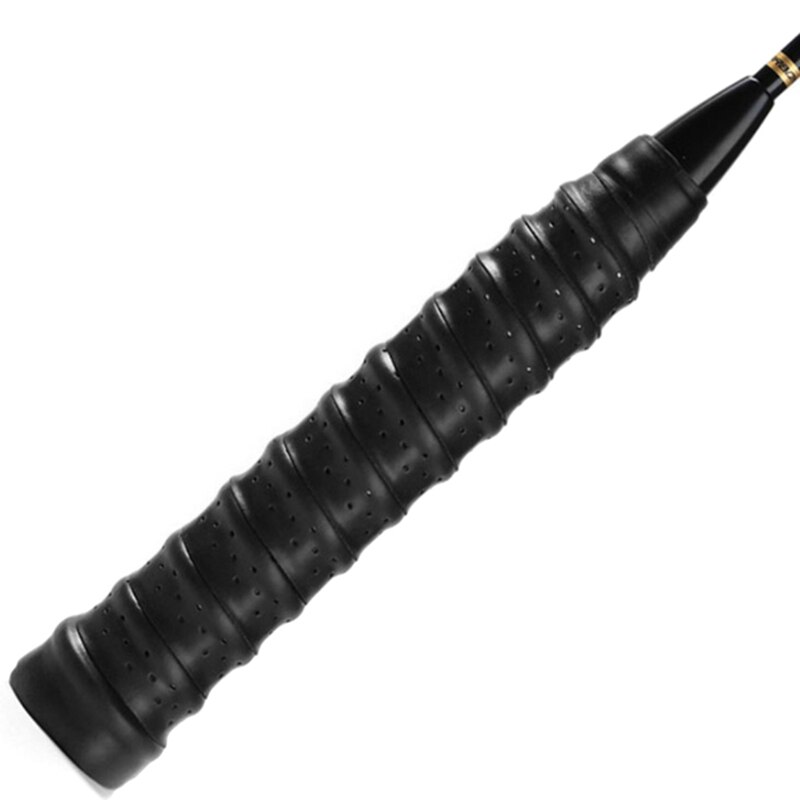 Banda elástica de bádminton gruesa, punzonado antideslizante, transpirable, pegamento para manos, raqueta de tenis, goma de Gel de pescado: black
