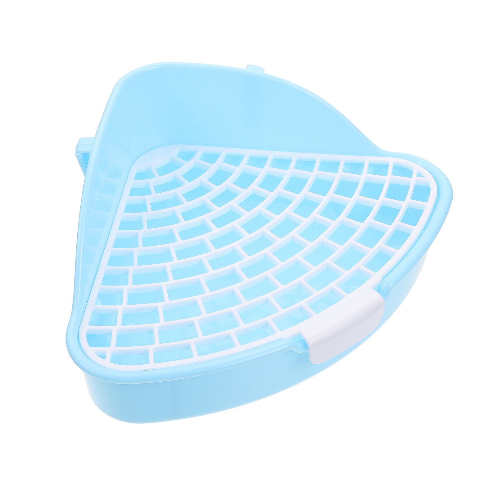 Rabbit Litter Box Plastic Small Animals Potty Corner Toilet Litter Container: Blue