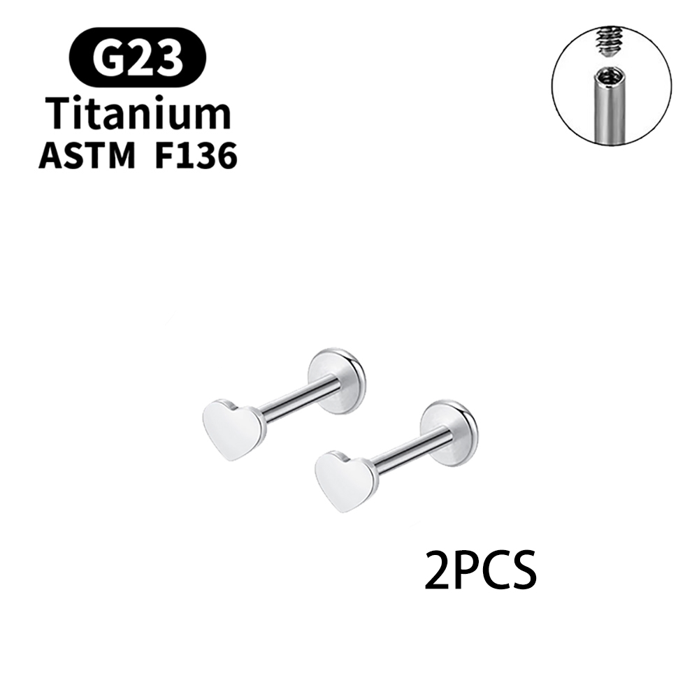 2 uds pendientes de tuerca G23 Piercing titanio grado Implante accesorios de joyería corporal Sexy para mujer: Castaño / Oro champán