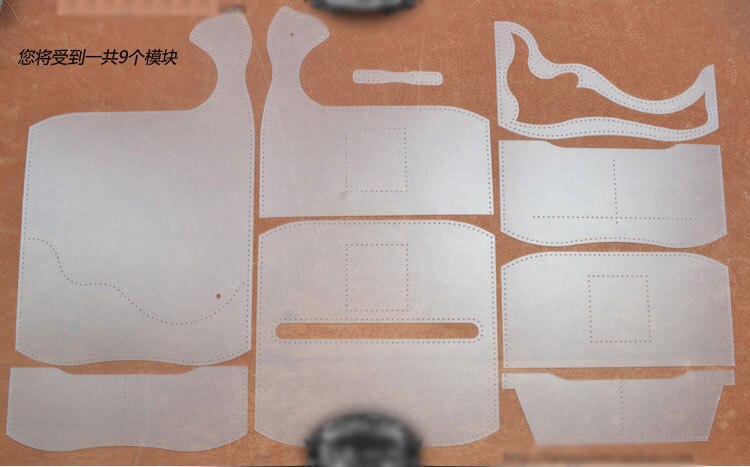 Læder håndværk dyrehud patch tegnebog symønster pvc skabelon