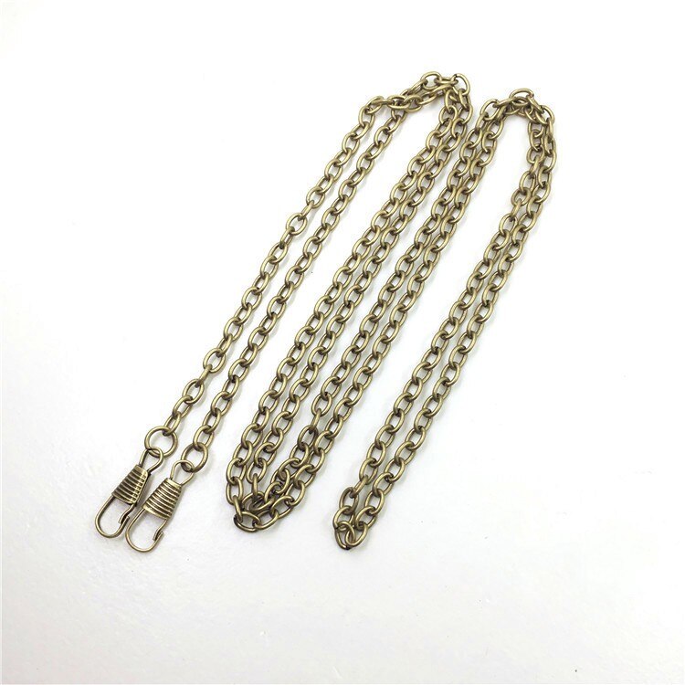 Małe O typ 40/60/120cm metalowe torebki torebka z łańcuszkiem klamry damskie pasek na ramię do torebek wymień Crossbody torba na łańcuszku akcesoria: Brązu / 60cm