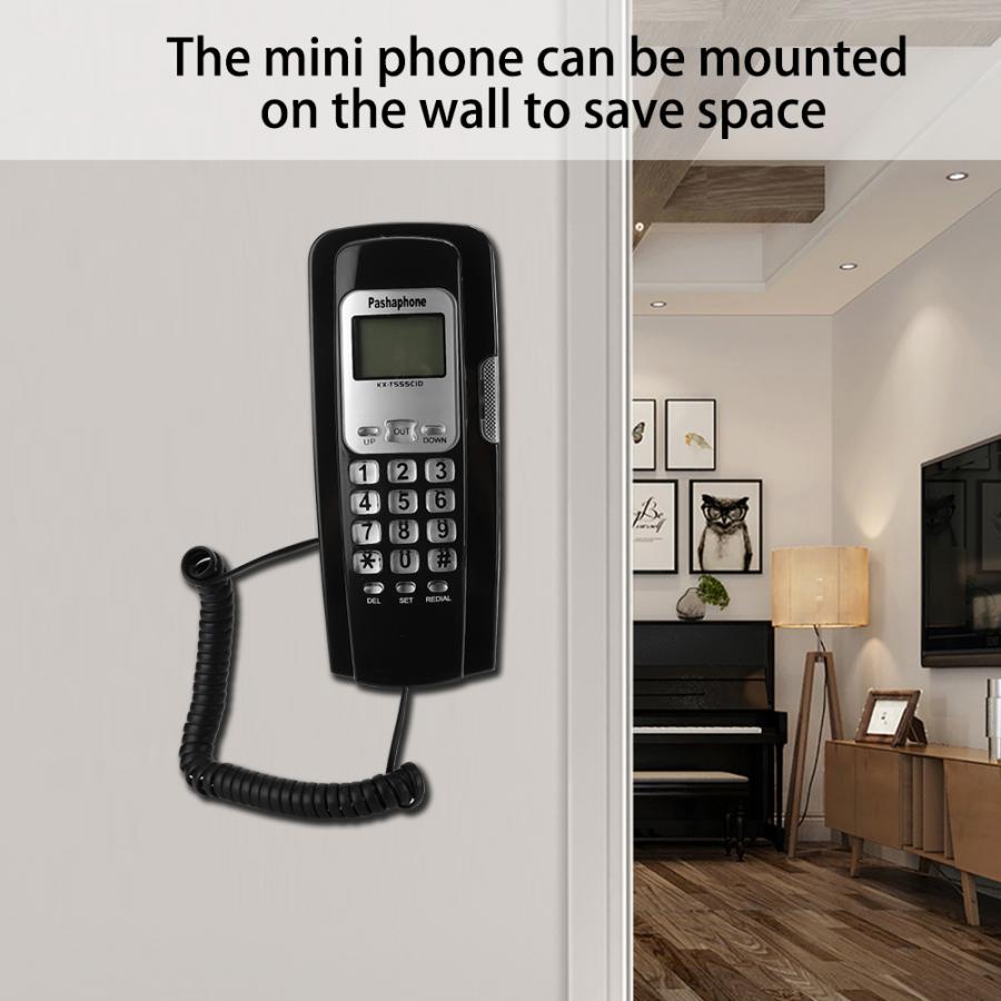 Hotel Corded Telephone Home Office Hanging Landline Telephone Wired Caller ID Display Telephone with LCD Screen Display