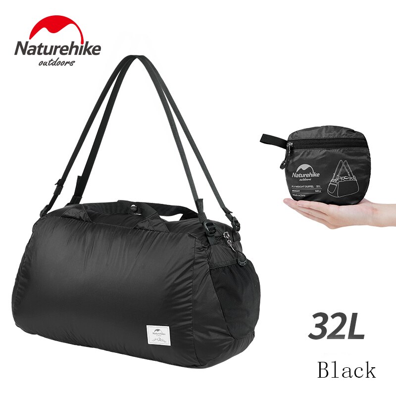 NatureHike 32L wodoodporne podróżne torby sportowe ultralekki odkryty o dużej pojemności składane miejsce robić przechowywania torba na siłownię plecak NH19SN005: 32L czarny