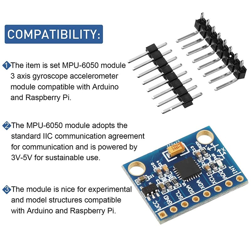 4 X GY-521 MPU-6050 MPU6050 6DOF Module 3 Axis Gyroscope 3 Axis Accelerometer For Raspberry Pi And For Arduino Projects