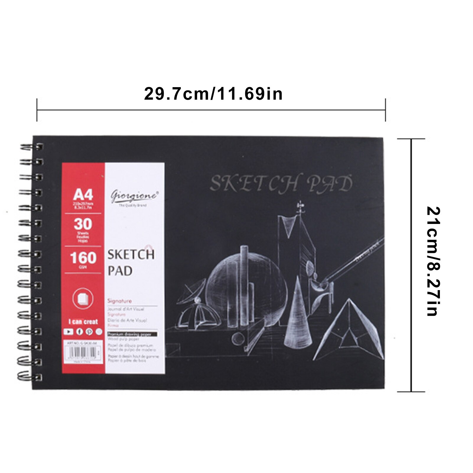 Sketch Pad Hardcover Sketchbook Spiral Bound Drawing Notebook For Artist Students Best For Birthday Christmas Thanksgiving