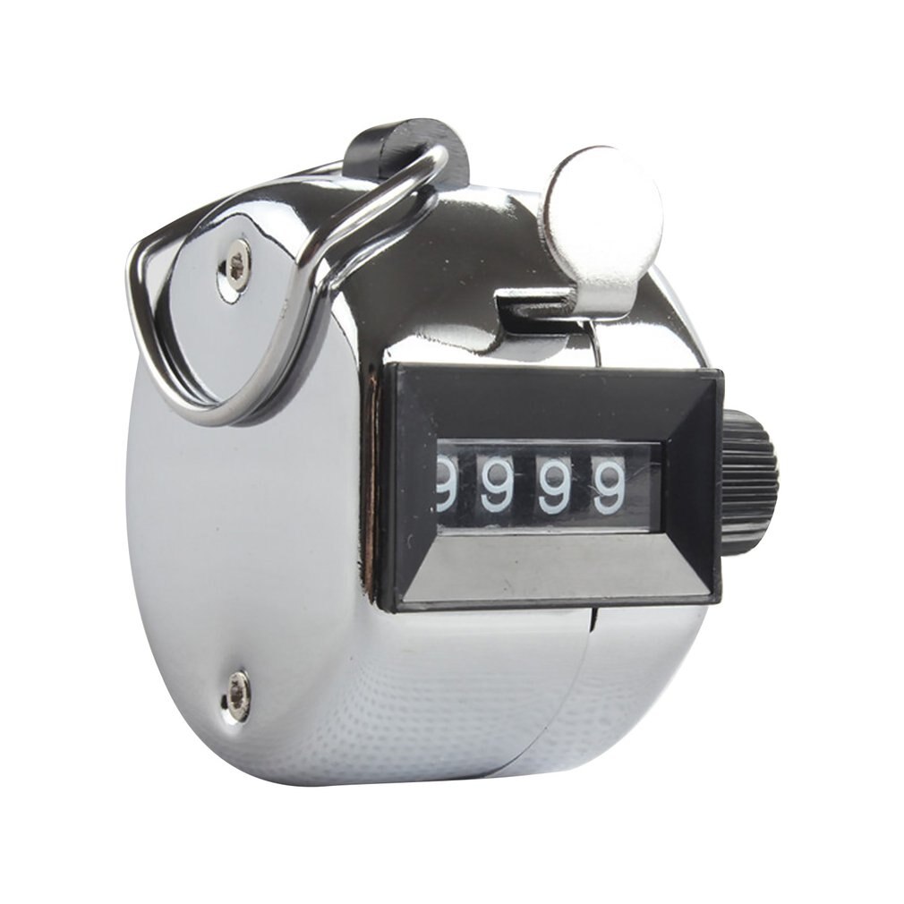 4-Digit Manual Hand Tally Counter Stainless Steel Counting