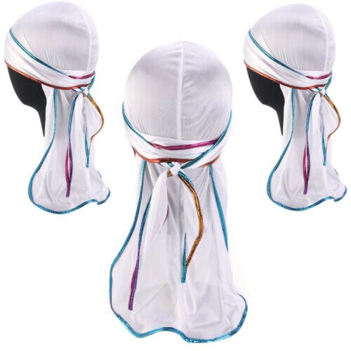 Usa unisex mænd kvinder bandana durag hovedbeklædning blød silke pirat cap wrap