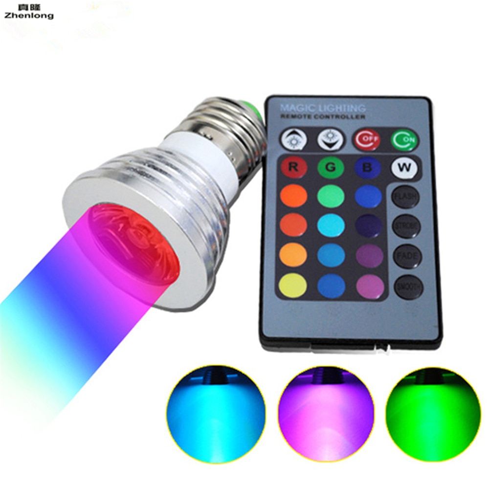 3 w E27 E14 GU10 MR16 Met Geheugen RGB LED Lamp 16 Kleur Spot IR Controller AC85-265VDC12V Led Spot Lamp voor Party Decoratio