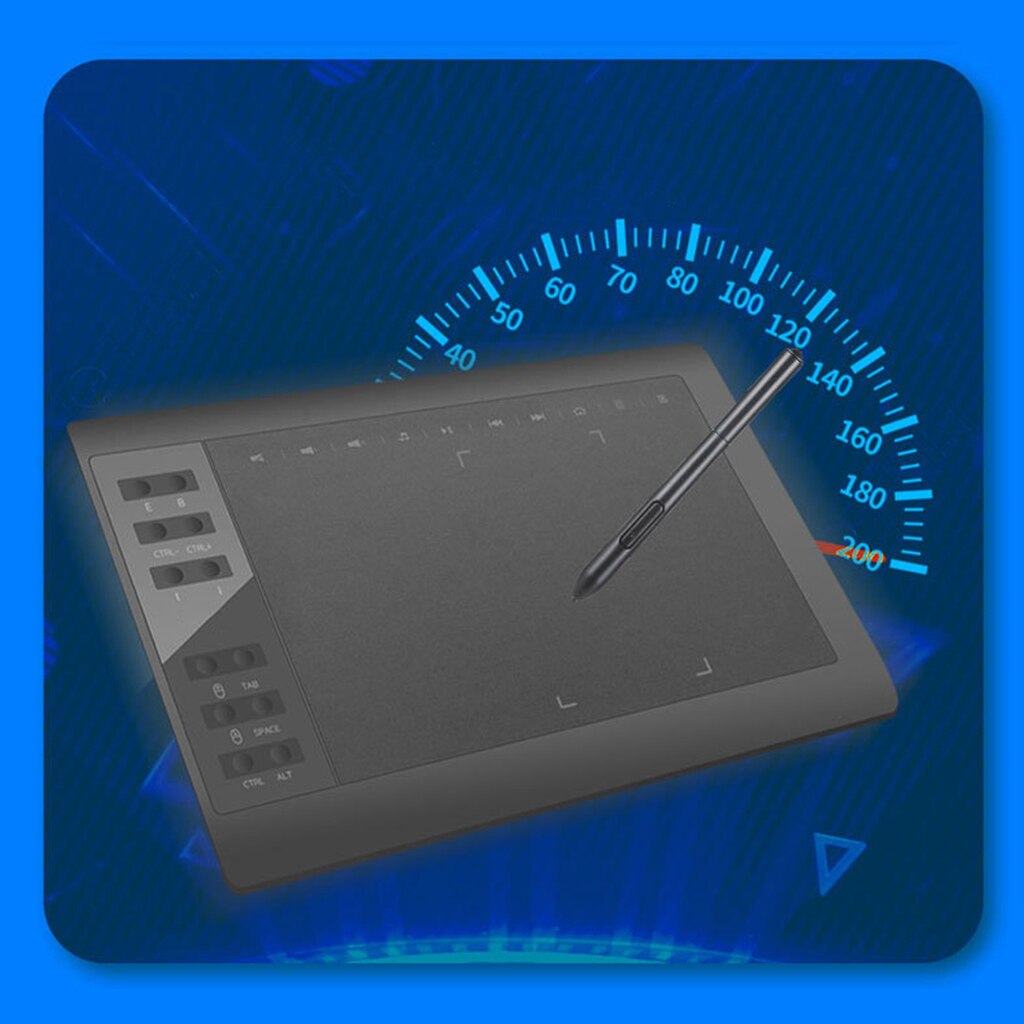 VINSA VIN1060PLUS Graphic Drawing Tablet 8192 Levels of Pressure Digital Pen Tablet with Battery-Free Stylus 14inch