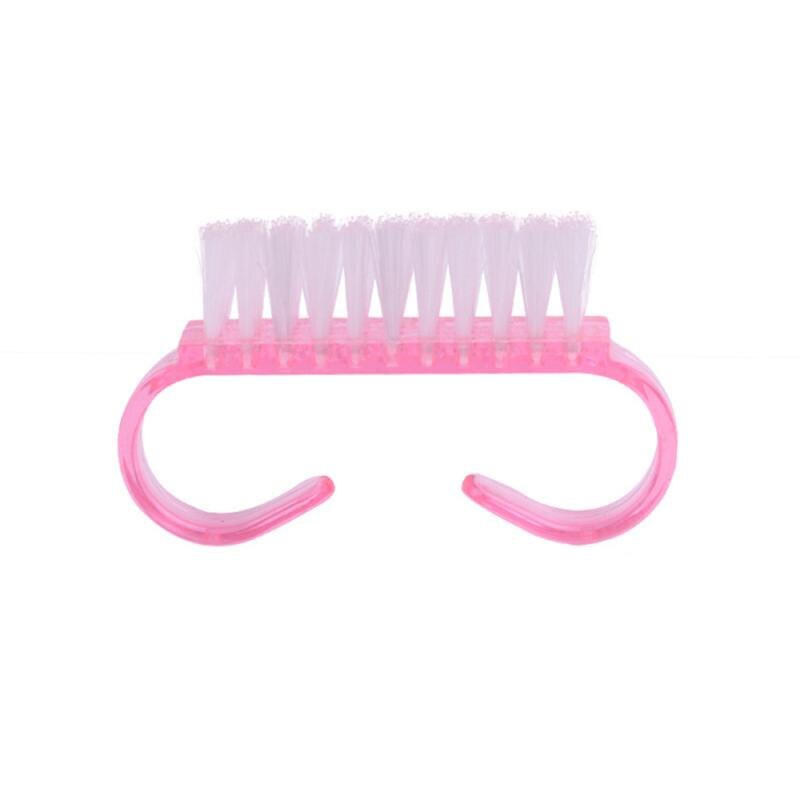 Herramienta de limpieza de clavo de cabeza redonda, Lima de cepillo para uñas con mango de plástico, elimina el polvo, herramienta de manicura, cepillo de limpieza para herramienta de cuidado de uñas, 1 ud.: 03 1pc