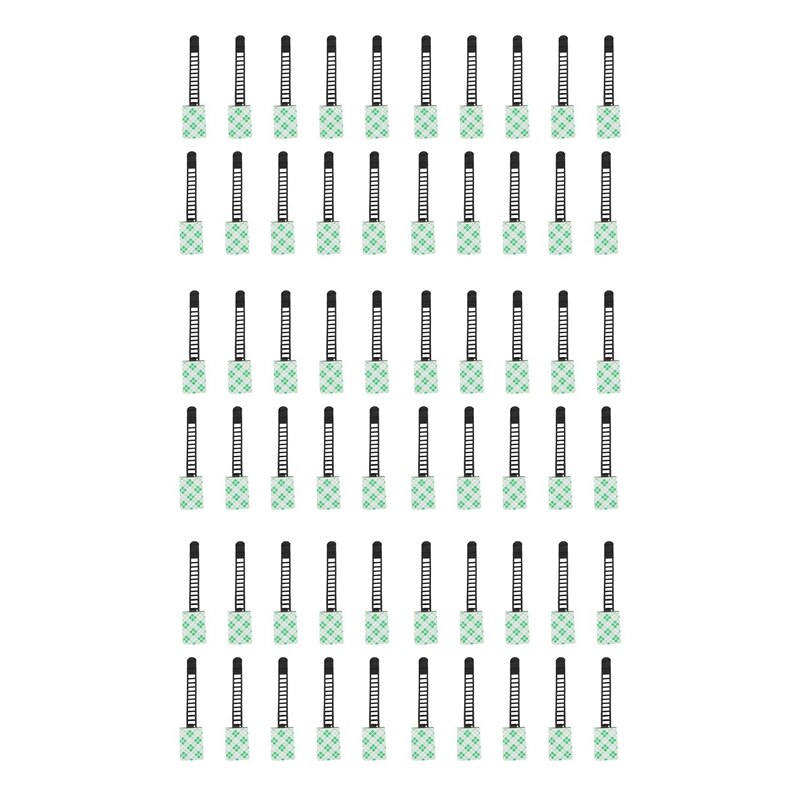 60Pcs Black Sticky Adjustable Wire Ties Cable Clips Clamp Plastic Self Adhesive Cable Ties Fix Holder Clips: Default Title