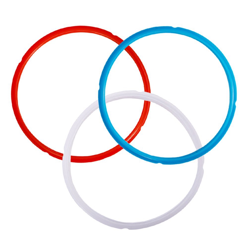 Silicone Sealing Ring For Pressure Cooker Pot Accessories, Fits 5 Or 6 Quart Models, Red, Blue And Common Transparent White, P