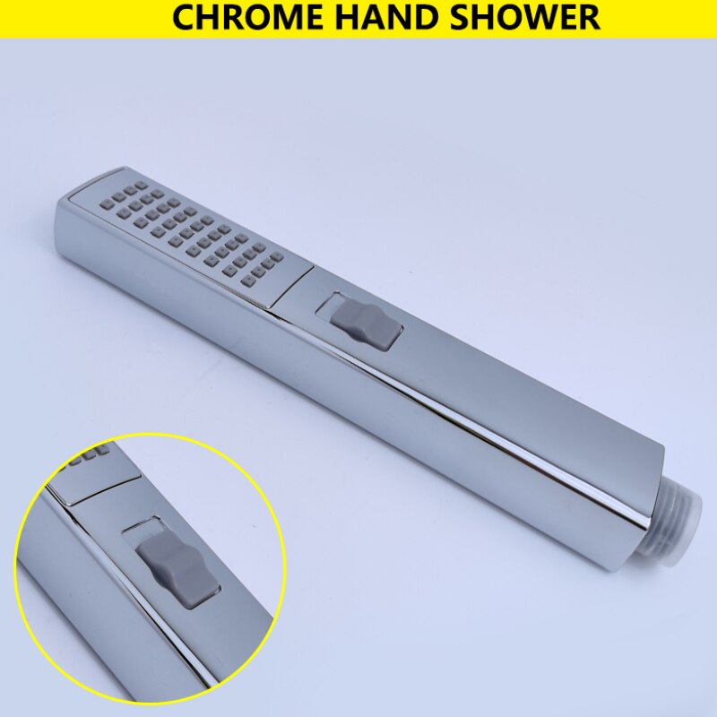 2 Functions ABS Hand Shower Sliding Bar Set Bathroom Fixture Adjustable Holder with Brass Connector Plug Chrome Matt Black: Chrome Shower