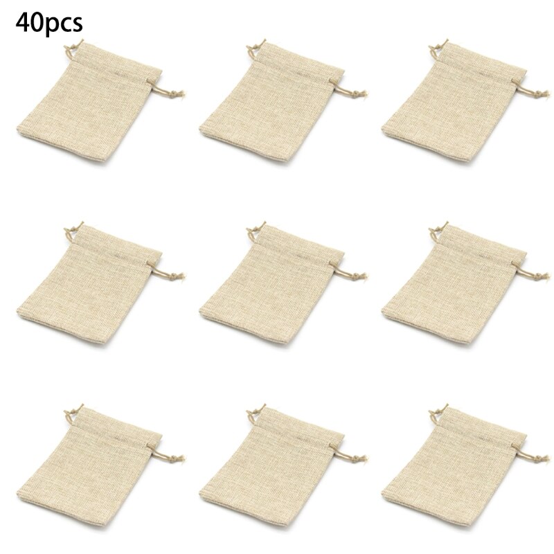 40 Pcs Jute Zakken Met Trekkoord, 5.5 * 3.9in Jute Trekkoord Bag Zakjes Voor Bruiloft En Partij Gunsten, Diy Ambacht, Christma