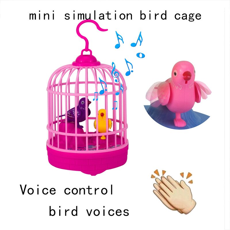 Say Hello Talking Bird Mini Bird With Cage Voice Control Electronic Animals Toy Singing Bird For Children Girls Boys Baby