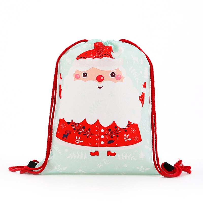 Rygsæk kvinder mini snøre jule rygsæk 3d tryk rejse softback tasker mænd mochila snøre taske piger: Gc -7