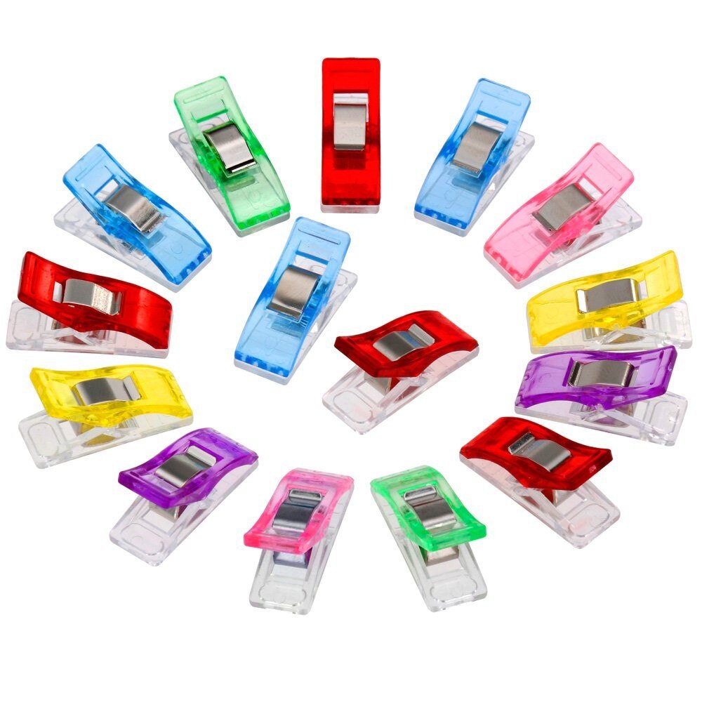 50 PCS Kleurrijke Naaien Ambachtelijke Quilt Binding Plastic Clips Klemmen Pack Gemengde Plastic Wonder Clips Houder voor DIY Patchwork Stof: 20pcs