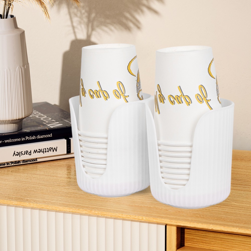 Distributeur de gobelets en plastique T1, porte-gobelet double pratique, stockage de gobelets en papier de poulet, présentoir de gobelets, fournitures pour la maison, évaluation