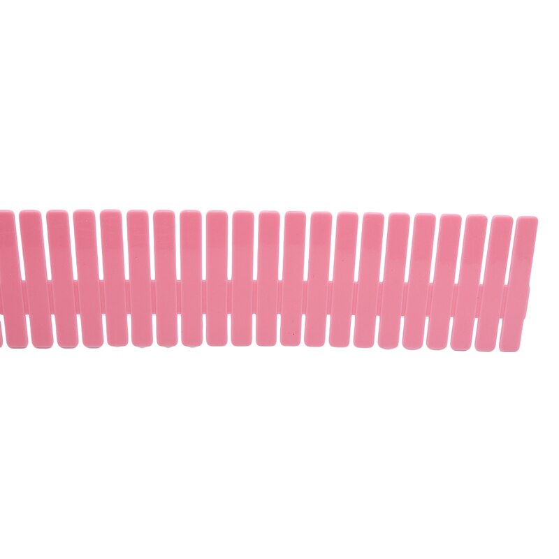 Adjustable Plastic Drawer Divider DIY Storage Shelves Household Free Combination Partition Board Space-saving Division Tool: Pink L