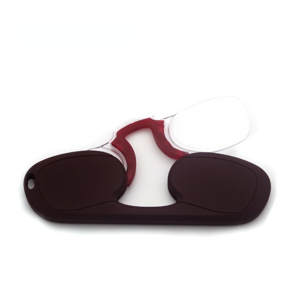 Mini gafas de lectura con Clip para hombre y mujer, anteojos recetados, sin patillas, Pince-nez1.0 + 1,5 + 2,0 + 2,5 + 3,0 + 3,5: Castaño / +250