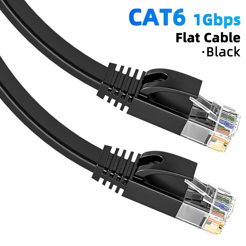 Cat6 Ethernet Cable Flat Lan Cable UTP RJ45 Internet Network Patch Cord 5m 10m 30m for PS PC Modem Router Ethernet Cable Cat 6: black / 3m