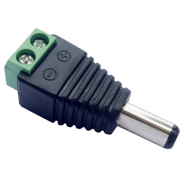 1 pcs DC Conector 5.5mm x 2.1mm Power Jack Feminino Masculino Plug Adapter Para 3528 5050 5630 Único cor LED Strip E Câmera de CCTV: 1pcs Male