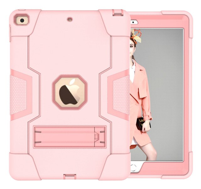 Heavy Armor Shochproof kids Silicone Cover case for iPad 10.2 7 7th Gen A2198 A2200 A2197 10.2" Tablet Funda Capa: Pink
