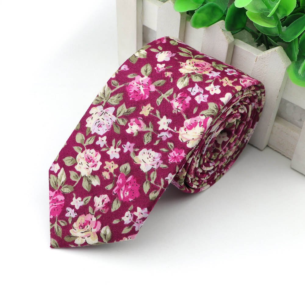 Katoen Bloemen Tie Mens 6 Cm Smalle Stropdas Paisley Plaid Bloem Voor Wedding Party Casual Accessoires: 11