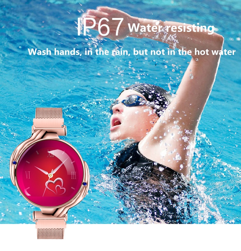 femmes montre intelligente étanche fréquence cardiaque moniteur de pression artérielle Smartwatch pour dames montre Bracelet