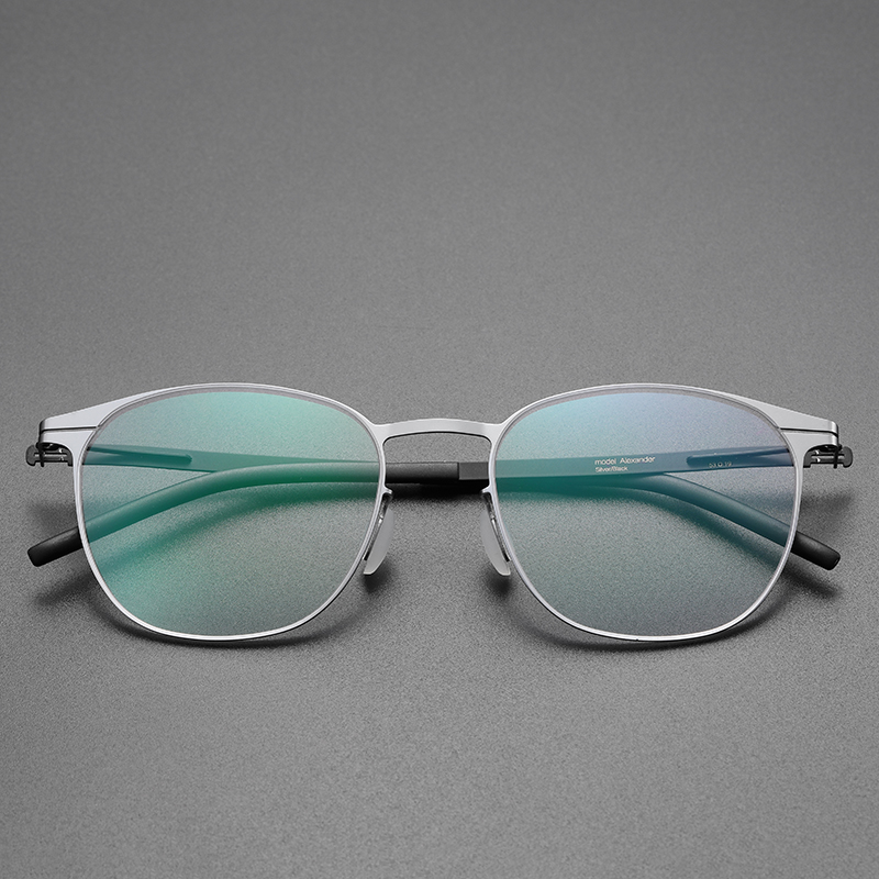 Monturas de gafas ovaladas de para hombres y mujeres, gafas ópticas ultraligeras sin tornillo, gafas graduadas para miopía, Alemania: Gris