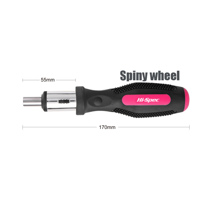 6.35mm 1/4 Series Batch Head Screwdriver Handle Multifunctional Sleeve Driver Bit-Holder Ratchet Socket Screw Driver: Spiny wheel