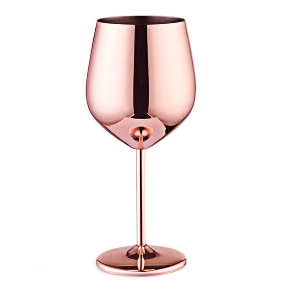 500mL Stainless Steel Single Layer Juice Drink Champagne Goblet Drum Shape Red Wine Cup Charms Party Supplies: copper plating