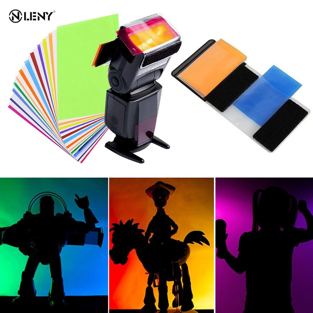 12pcs Colors card for Strobist Flash Gel Filter Color Balance with rubber band diffuser Lighting For Canon/Nikon For SONY