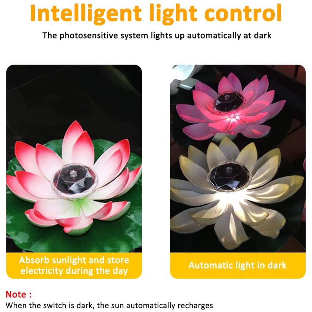 Zonne-energie Led Blume Licht Künstliche Lotus Vorm Schwimm Brunnen Teich Garten Zwembad Lampe Led Petersdom Nacht Licht Solar Zwembad Licht