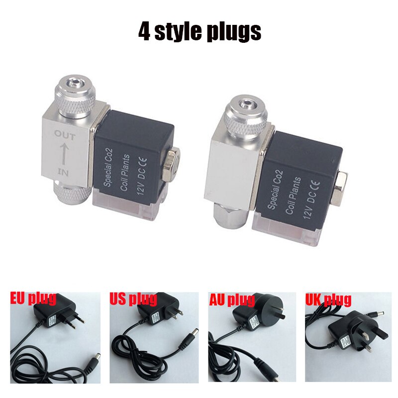 aquarium CO2 solenoid valve AC100-240V input voltage single head double head solenoid valve Universal EditionDC12V