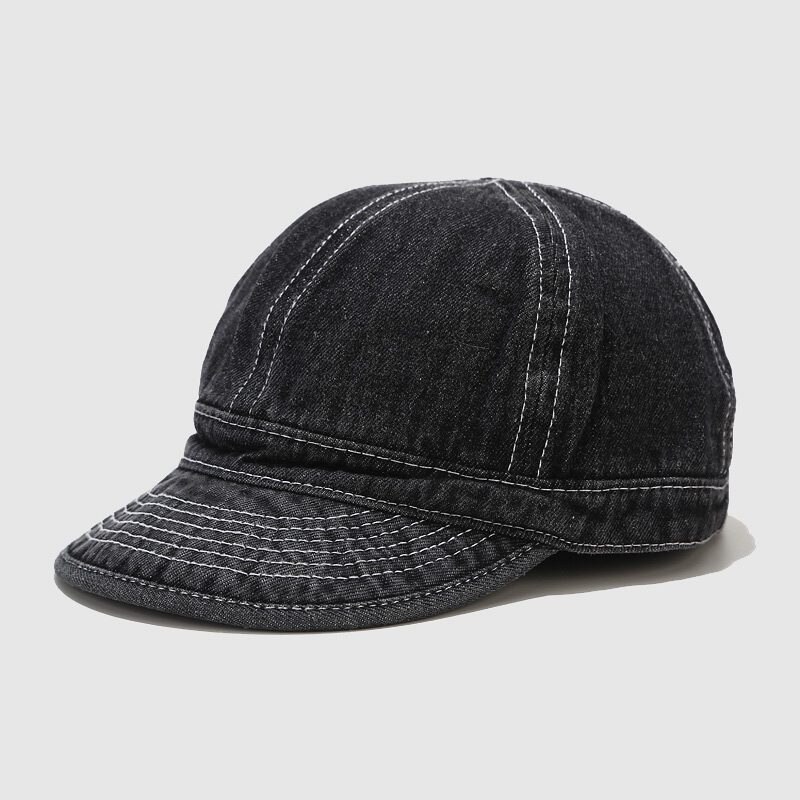 Vintage denim baseballpet heren snapback bone verstelbare zachte rand dames baseballpet snapback pet zwarte kleur: Zwart