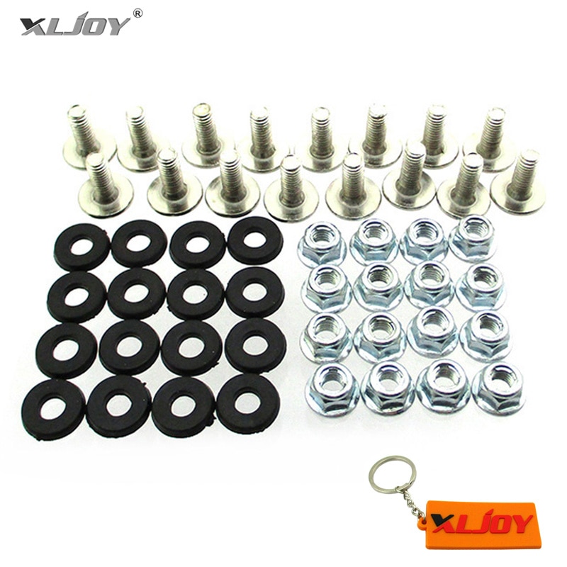 Xljoy  m6 x16 atv fyrhjuling plastskärm bultbricka mutter skruv kit för 50cc 70cc 90cc 110cc 125cc