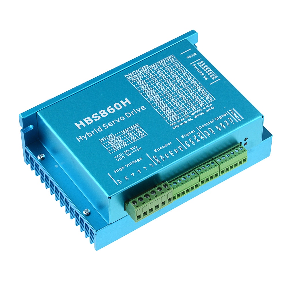 Movimentação híbrida do servo motor do motorista hbs860h do servo motor do laço fechado com porta rs232