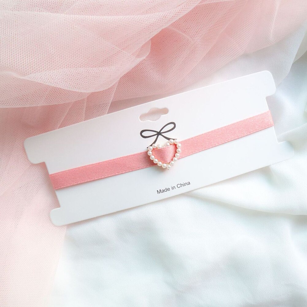Pingente de coração de pêssego rosa, joia japonesa coreia 2020 para meninas colares curtos de clavícula joias estilosas joias fofas: Pink Pearl Heart