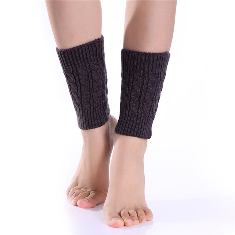Jambières en tricot thermique pour femme, jambières, manches courtes, à la , chauffe-pieds, pour l&#39;hiver: Dark gray