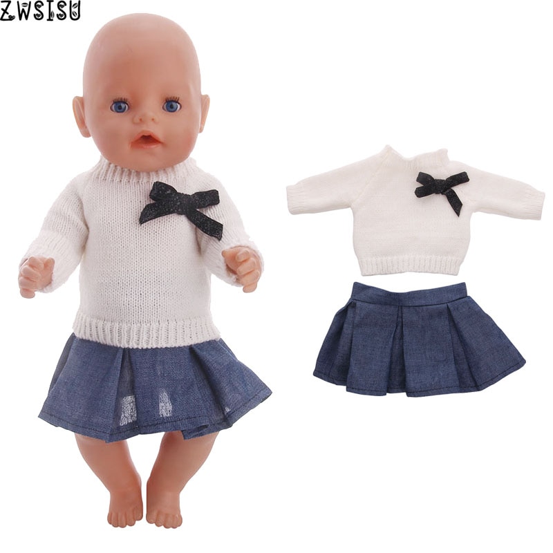 4 unids/set muñeca ropa chaleco camiseta falda Leggings para 18 pulgadas americano y 43 Cm muñeca nacida para generación Navidad bebé niña juguete