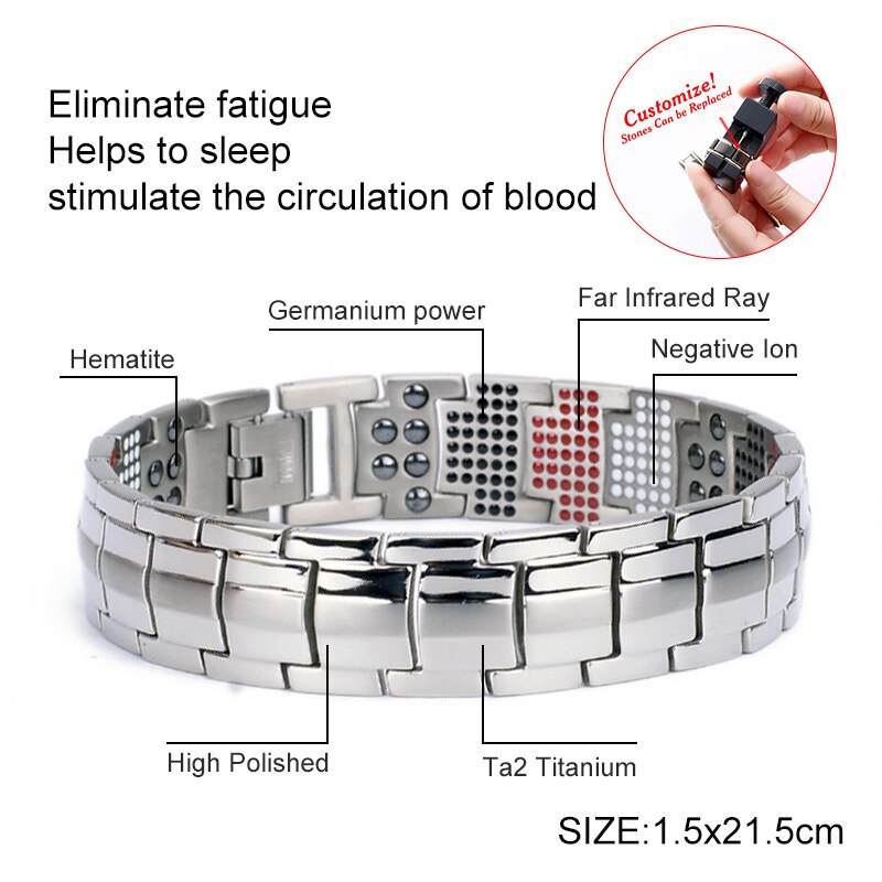 Populært magnetisk slankearmbånd fashionable smykker til mand kvinde link kæde vægttab armbånd sundhed slankeprodukter