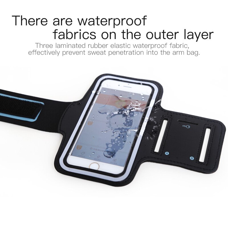 Waterproof Sports Running Wristband 4.0-6.5 inch Mobile Phone Armband Case for iPhone XS MAX X 8 Plus Xiaomi Case Phone holder