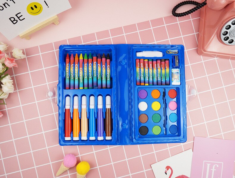 42pc Children's Stationery Set Primary School Painting School Supplies: Blue