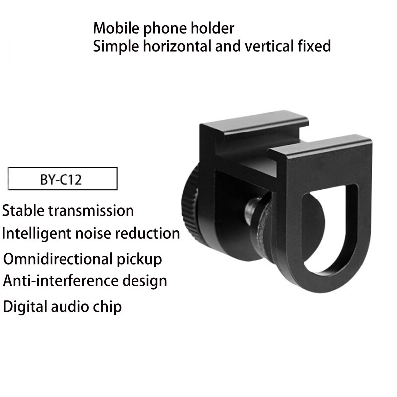 BY-C12 Smartphone Koude Schoen Mount Adapter Voor Microfoon Vlog,Smartphone Microfoon Aceesories Mount Voor Microfoon Led Licht