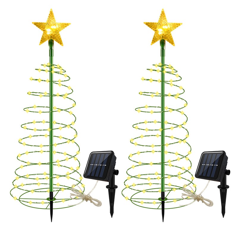 Weihnachtsbaum Hof Lichter Stern Weihnachtsbaum dekorative Lichterkette LED solarbetriebene Bodenstecker in Lichterkette Ich bin Freien